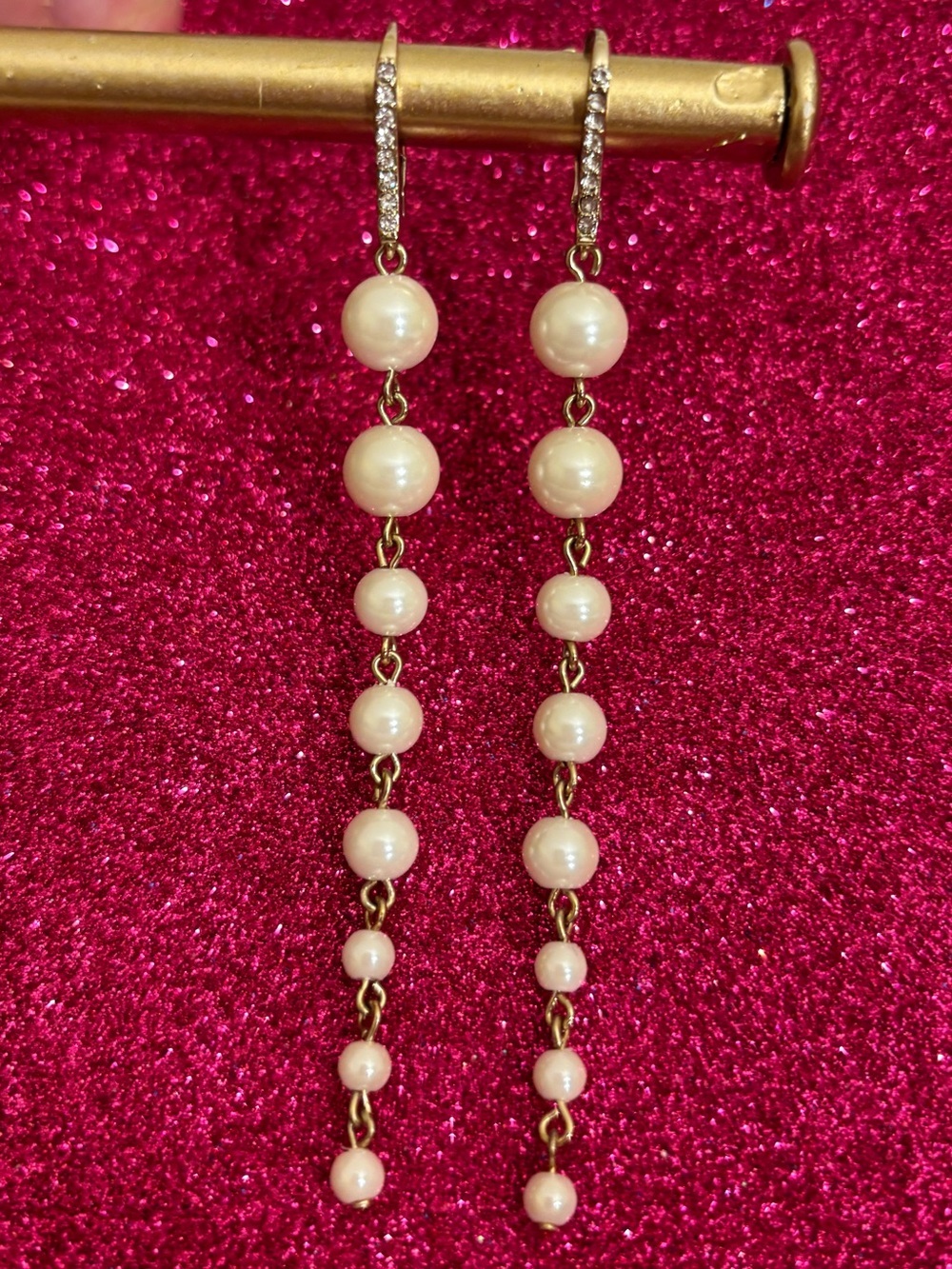 Ralph Lauren Pearl & Gem Dangling Earrings